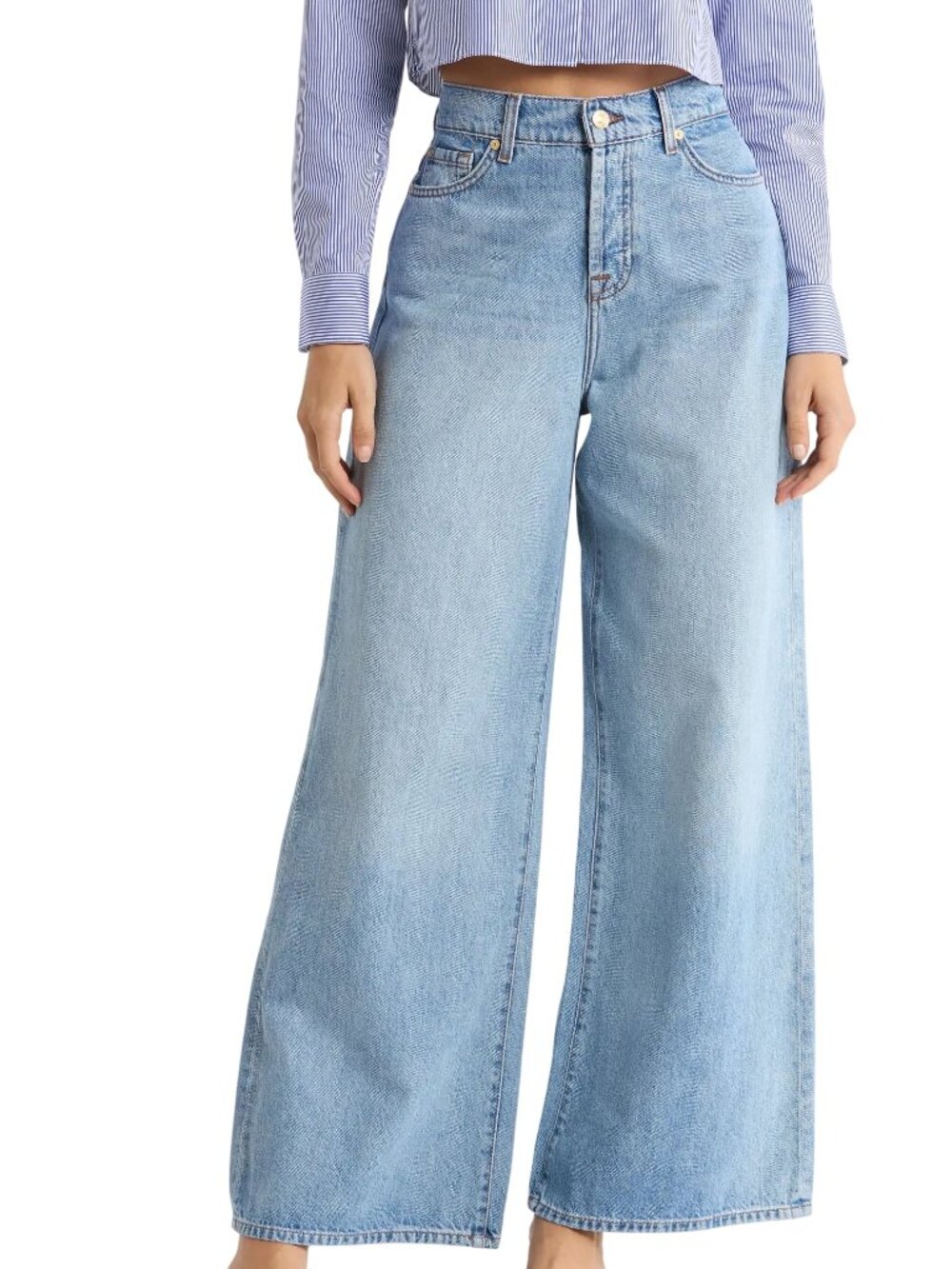 7 For All Mankind Zoey Wide Leg Jeans in Helen